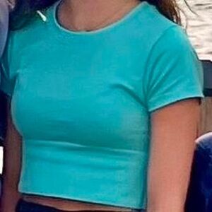 Aerie Aqua Blue Crop Top